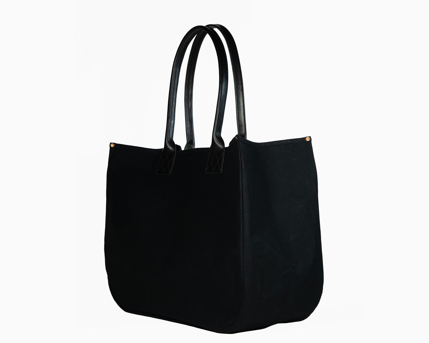 Actawl oversized canvas tote bag with bullhide leather handles and actawl signature copper rivets