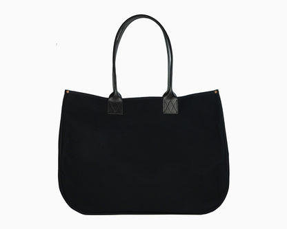 Actawl oversized canvas tote bag with bullhide leather handles and actawl signature copper rivets